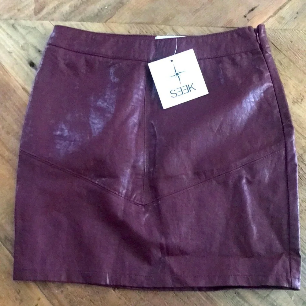 Seek the label vegan leather mini skirt sz S